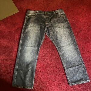 South Pole Men's Washed Black Straight Jeans